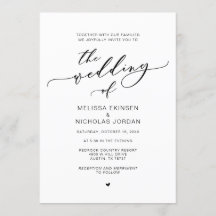 Modern Romantik, svart kalligrafi Bröllop