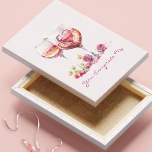 Modern Romantisk Cute Red Heart Valentines day-gåv Canvastryck