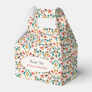 Modern Romantisk Elegant Blommig Krans Bröllop Presentaskar