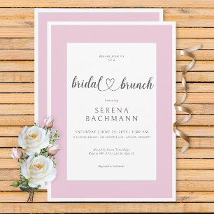 Modern Romantisk Rosa & White Möhippa Brunch Inbjudningar