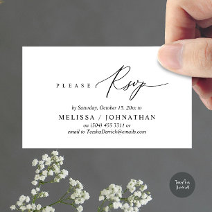 Modern Romantisk RSVP Bröllopsmiddagsinbjudan Tilläggskort