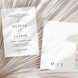 Modern romantisk skrift Svartvit inledande Bröllop Inbjudningar