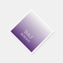 modern romantisk sommarlilac ombre lila bröllop pappersservett