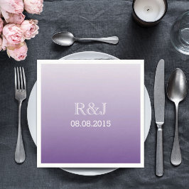 modern romantisk sommarlilac ombre lila bröllop pappersservett