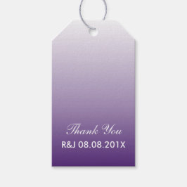 modern romantisk sommarlilac ombre lila bröllop presentetikett