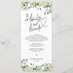 Modern romantisk Ställe-inställning - tackkort Program