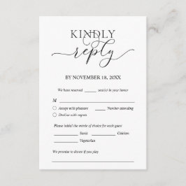 Modern romantisk, svart, Bröllop OSA Tilläggskort