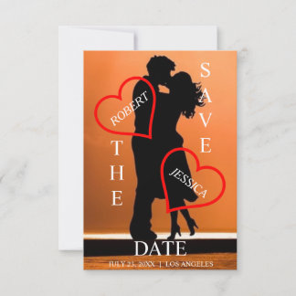 Modern, romantiskt foto Spara datuminbjudan Spara Datumet
