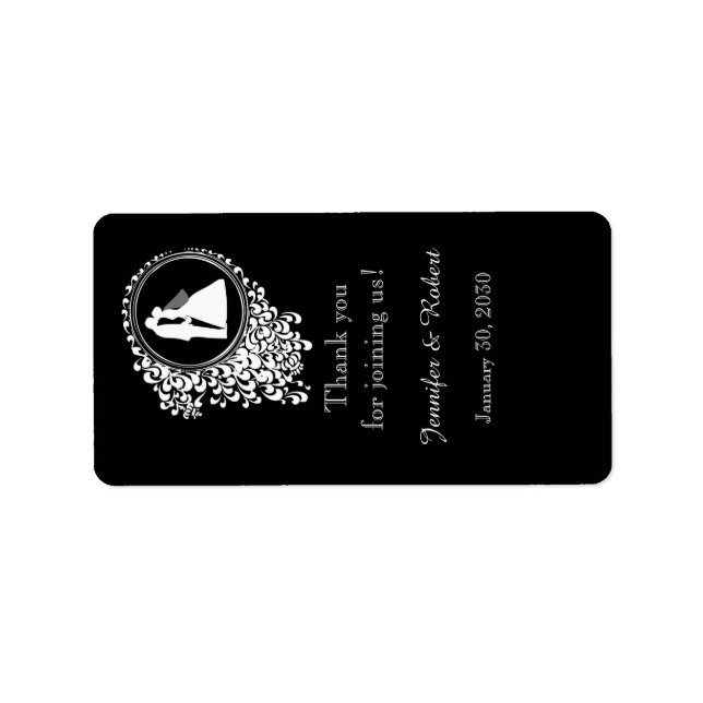 Modern romantiskt par Bröllop Lip Balm-etikett Adressetikett (Framsidan)