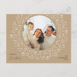 Modern romatisk, God jul-familjens fotopost Vykort