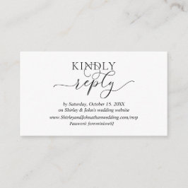 Modern romatisk, svart skript, Online OSA på webbp Tilläggskort