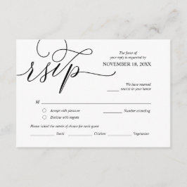 Modern romisk svart kalligrafi,Bröllop OSA Tilläggskort