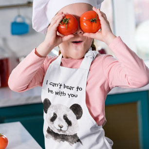 Modern romsk citat med svart och vit panda barnförkläde