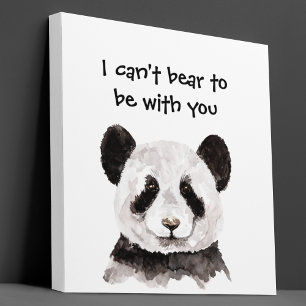 Modern romsk citat med svart och vit panda canvastryck