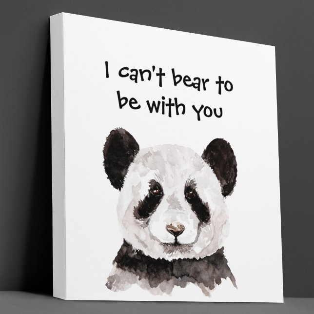 Modern romsk citat med svart och vit panda canvastryck (Skapare uppladdad)