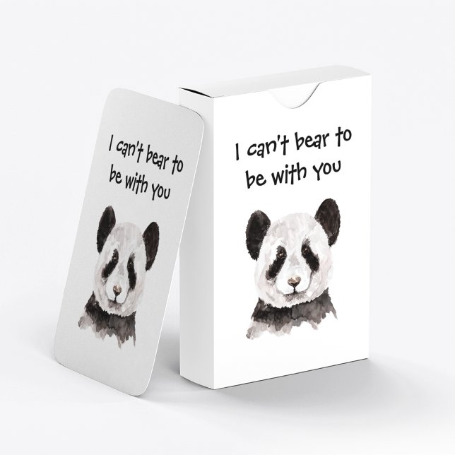 Modern romsk citat med svart och vit panda casinokort (Skapare uppladdad)
