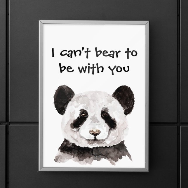 Modern romsk citat med svart och vit panda poster (Skapare uppladdad)