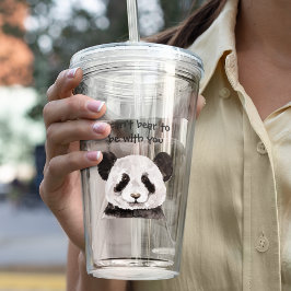 Modern romsk citat med svart och vit panda take away mugg