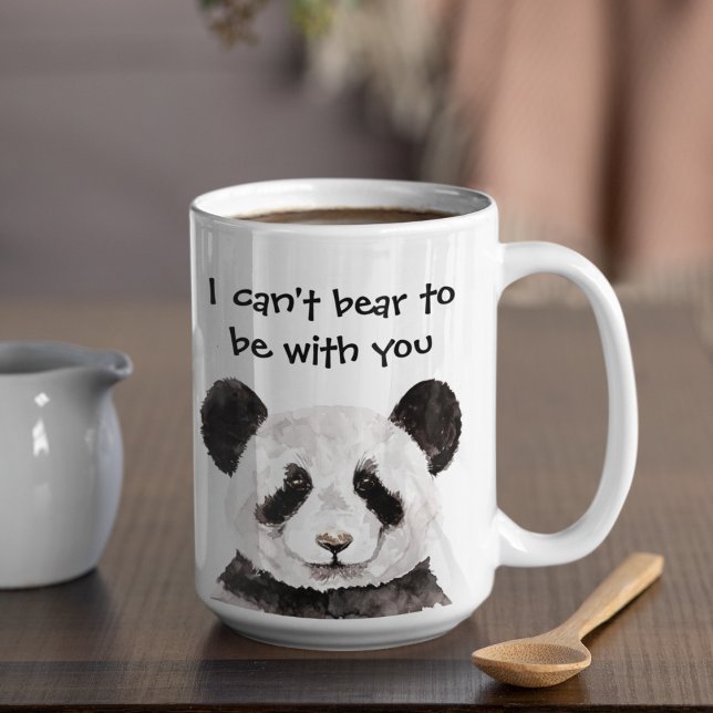 Modern romsk citat med svart och vit panda Två-Tonad mugg (Skapare uppladdad)