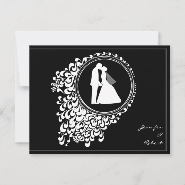 Modern romsk par Silhouette Spara datumet (Framsida)