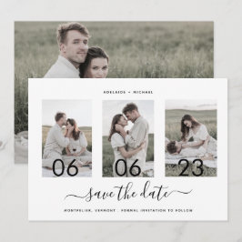 Modern, romsk skriptfotosamling spara datumet