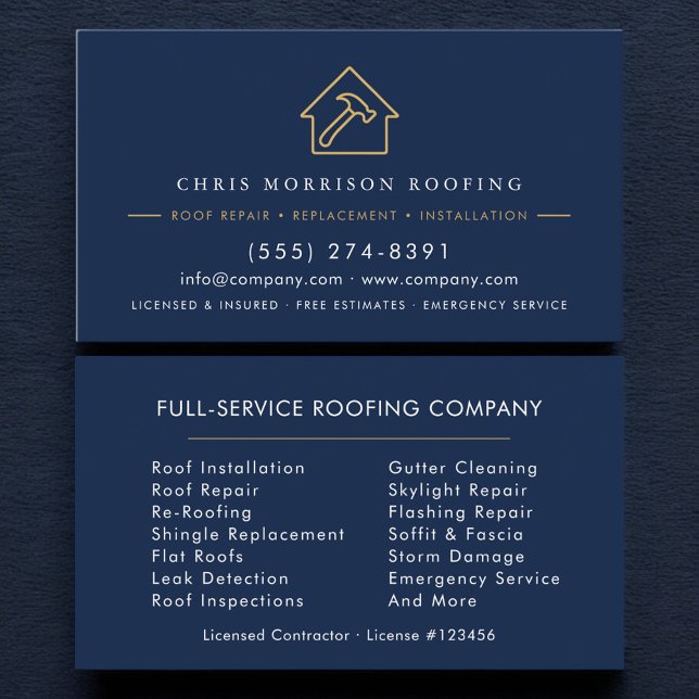 Modern Roofing Roofer Company Business Card Visitkort (Skapare uppladdad)