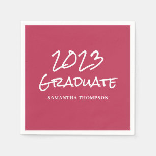 Modern Rosa 2023 Studenten Namn Pappersservett