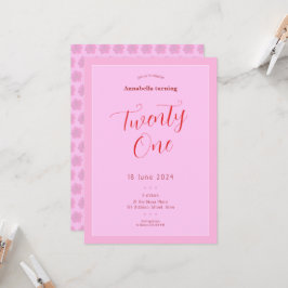 Modern Rosa 21:a Inbjudningar