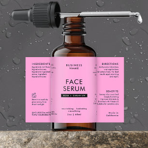 Modern Rosa 2 OZ Dropper Flaska Watersecure-etiket Mat Etiketter