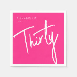 Modern Rosa 30:e trettionde trettionde födelsedags Pappersservett
