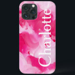 Modern Rosa Abstrakt Brushstroke Personlig Namn<br><div class="desc">Modern Rosa Abstrakt Brushstroke Personlig Namn Telefonväskor har en snyggt abstrakt mönster med modern penseldraglinje med anpassningsbar personlig i namn med elegant i  vitt skript. Anpassa genom att redigera texten i textrutan. Perfekt för födelsedag,  jul,  Mors dag,  BFF med mera. Designad av ©Evco Studio www.zazzle.com/store/evcostudio</div>