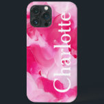 Modern Rosa Abstrakt Brushstroke Personlig Namn<br><div class="desc">Modern Rosa Abstrakt Brushstroke Personlig Namn Telefonväskor har en snyggt abstrakt mönster med modern penseldraglinje med anpassningsbar personlig i namn med elegant i  vitt skript. Anpassa genom att redigera texten i textrutan. Perfekt för födelsedag,  jul,  Mors dag,  BFF med mera. Designad av ©Evco Studio www.zazzle.com/store/evcostudio</div>