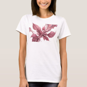 Modern Rosa Abstrakt Löv Konst Komposition T Shirt