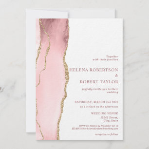 Modern  rosa-agg inbjudningar