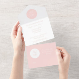 Modern Rosa allt i en babyskare Inbjudan