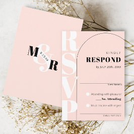 Modern Rosa Ampersand Arch Bröllop OSA Card