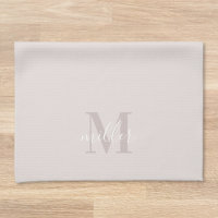 Modern Rosa Anpassad Familjenamn Monogram