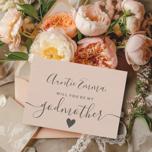 Modern  rosa är min gudmoder baptism inbjudningar