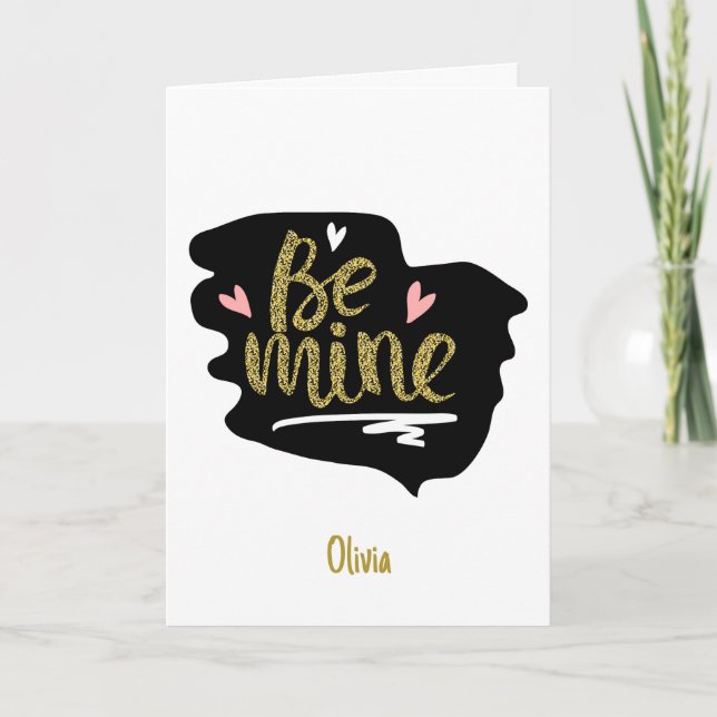 Modern rosa är mitt par i alla hjärtans dag helgkort (Framsida)