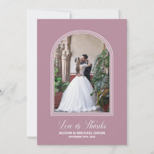 Modern Rosa Arch Bröllop Tack Kort