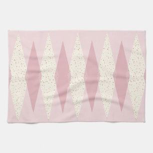 Modern rosa Argyle för mitt- århundrade Kökshandduk