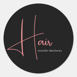 Modern rosa av nyare hårtekniker, manicurist runt klistermärke