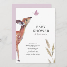 Modern Rosa Baby Shower-inbjudan för flickor i Hjo Inbjudningar