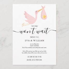 Modern Rosa Baby Shower Sprinkle-annulleringskort Inbjudningar