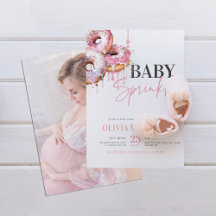 Modern Rosa Baby Sprinkle Photo Girl Baby Shower