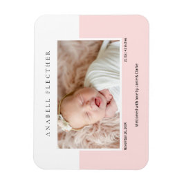 Modern Rosa Babyflicka Foto Magnet