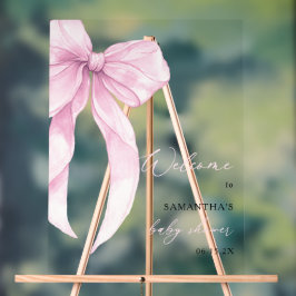 Modern Rosa Båge Baby Shower Välkommen