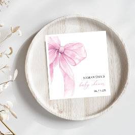 Modern Rosa Båge Bebis Bjudning Pappersservett