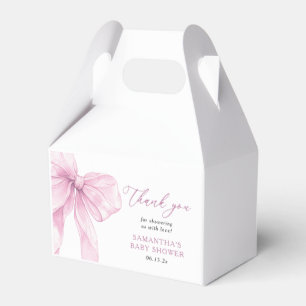 Modern Rosa Båge Bebis Shower Tack Presentaskar