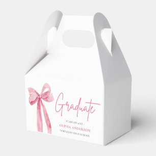 Modern Rosa Båge Coquette Examens- Student Presentaskar
